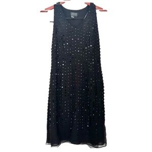 BASIX BLACK LABEL silk beaded mini cocktail dress Short Formal Party Sz 6